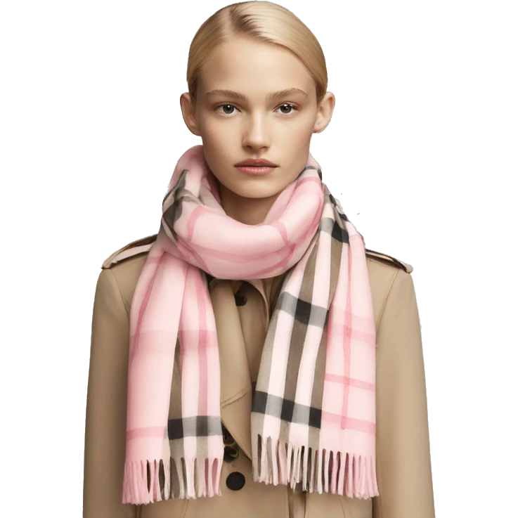 Pastel pink burberry scarf emoji