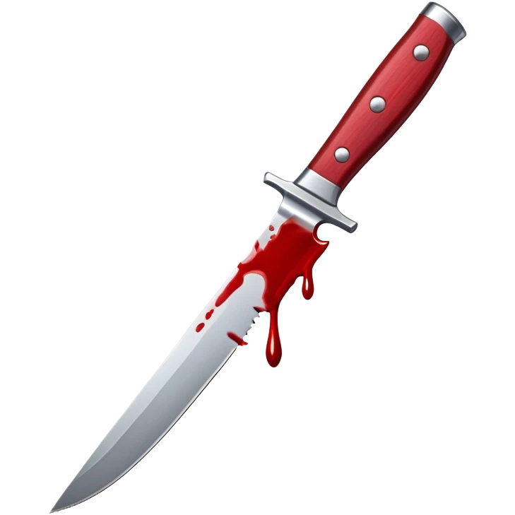 a knife with blood dripping from the blade emoji