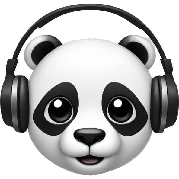 Panda with earphones  emoji