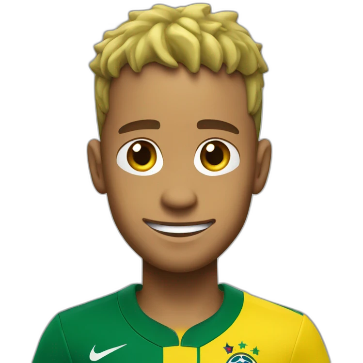 neymar wearing a yellow shirt with green collar emoji