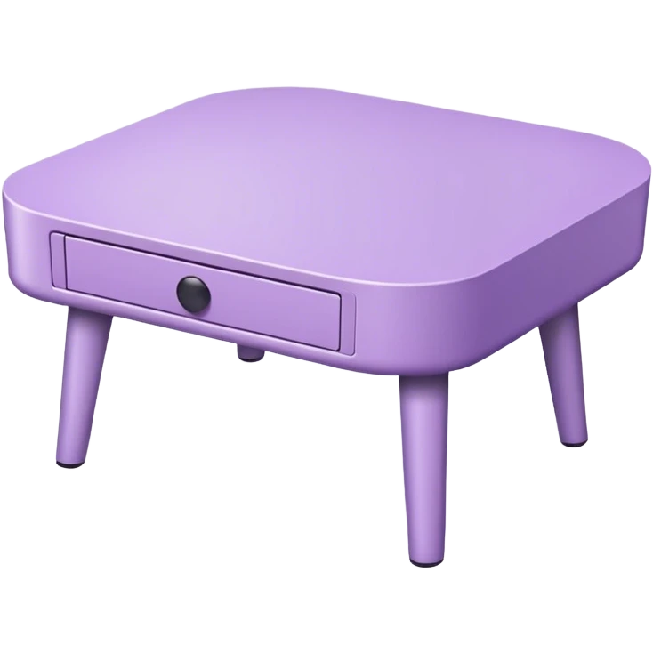 Light purple coffee table with nothing on it  emoji