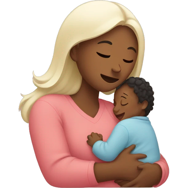 Mom hugging her baby emoji