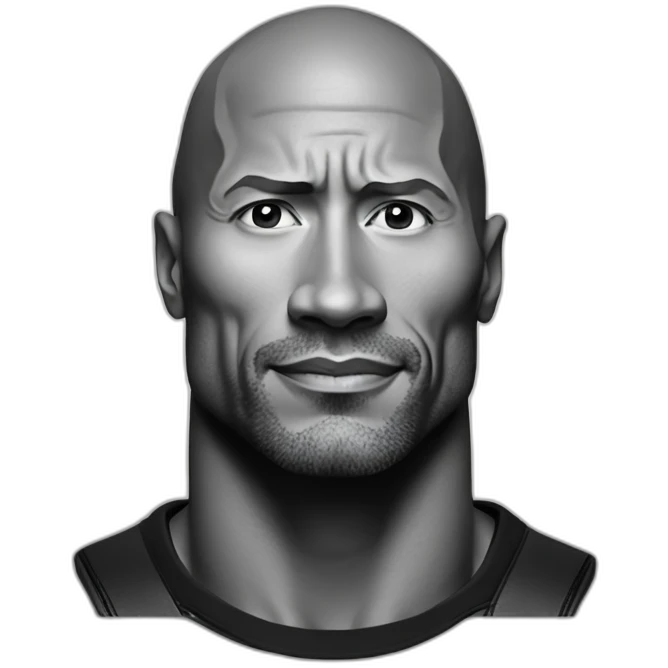 Sursil Dwayne Johnson noir et blanc emoji