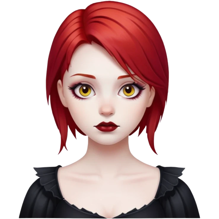 Pretty gothgirl red hair emoji