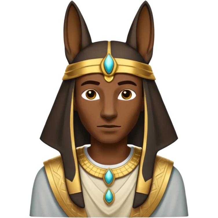 white man wearing anubis cloth emoji