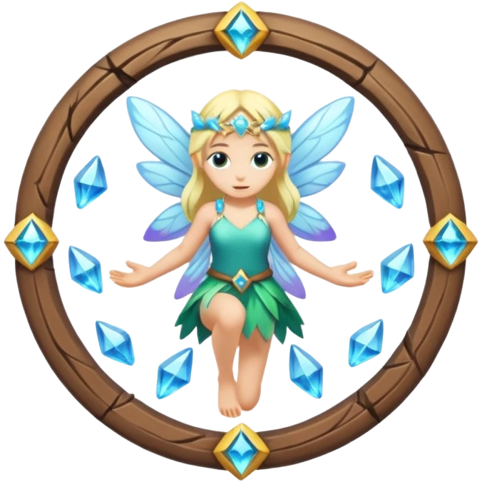 crystal fairy character breaking small rune circle emoji
