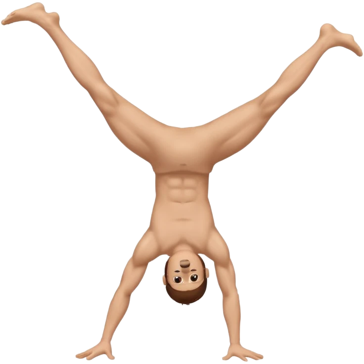 Fully body naked nude male with brown hair  cartwheel emoji