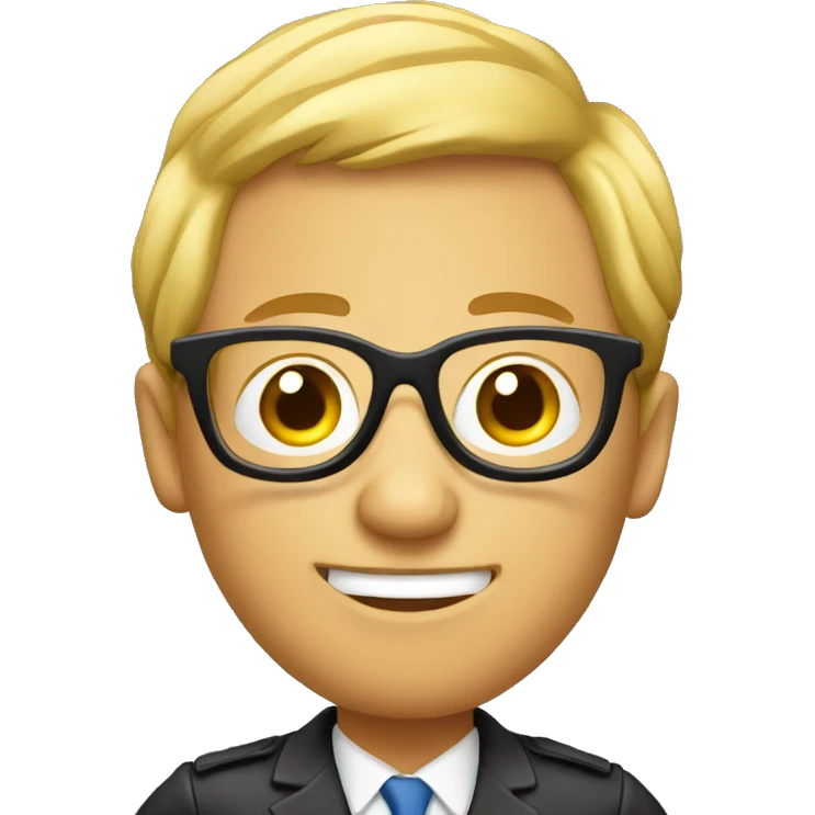 Nerd with computer emoji