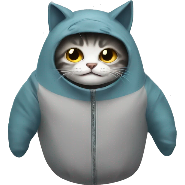 A cat in a shark's suit emoji