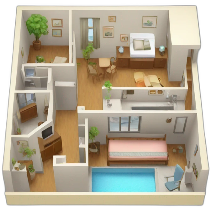 apartment isometric emoji
