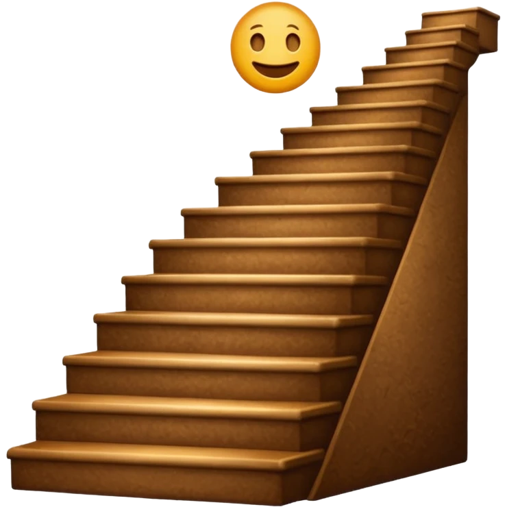 Shit emoji smiling with background: heaven stairs and light emoji
