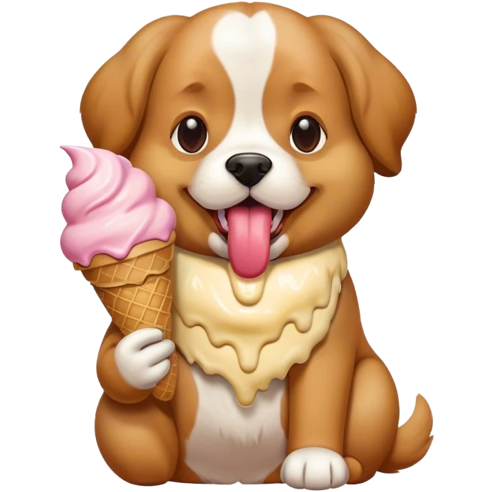 A dog whit a ice cream emoji