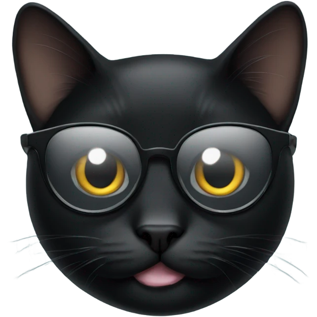 Black cat with glasses  emoji