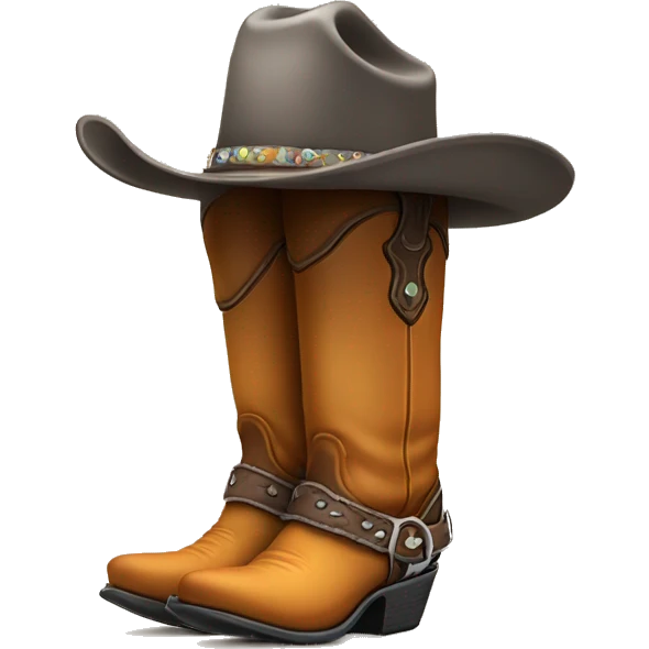 Cowboy boot with cowboy hat on top emoji