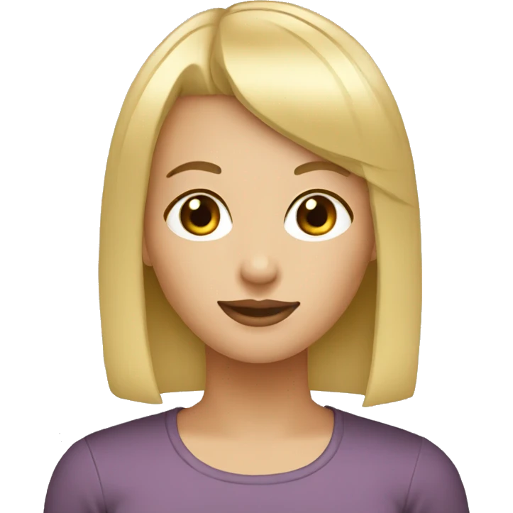 blonde girl bob hair straight bangs emoji