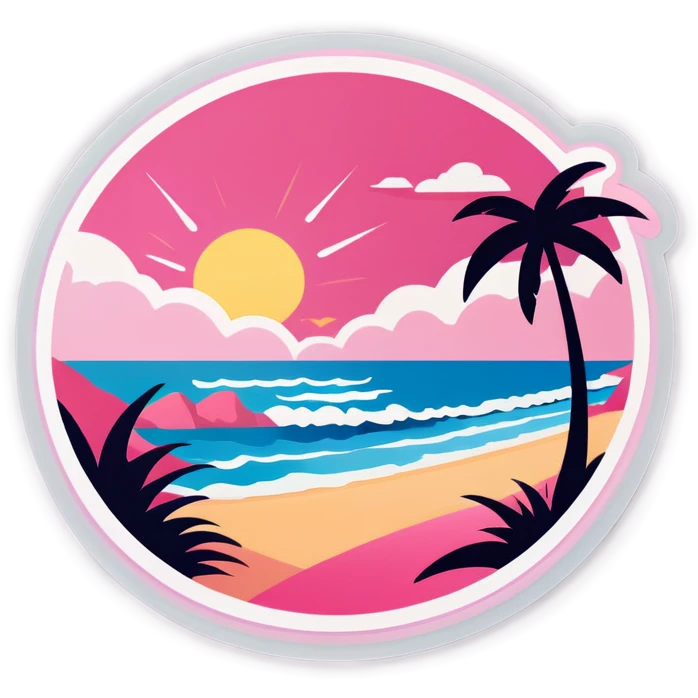 Pink beach  emoji