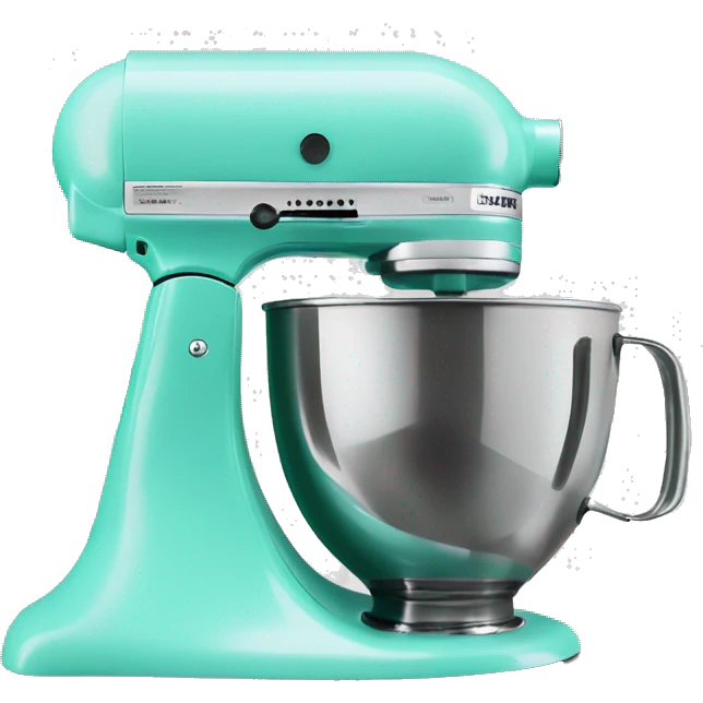 Realistic isolated tiffany blue kitchenaid mixer  emoji