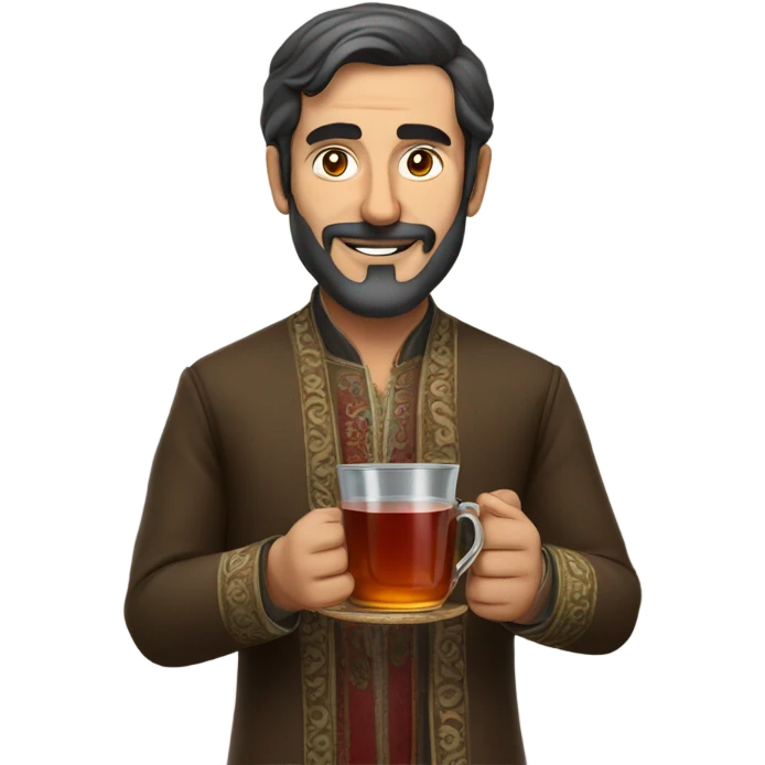 A turkish man drink tea emoji