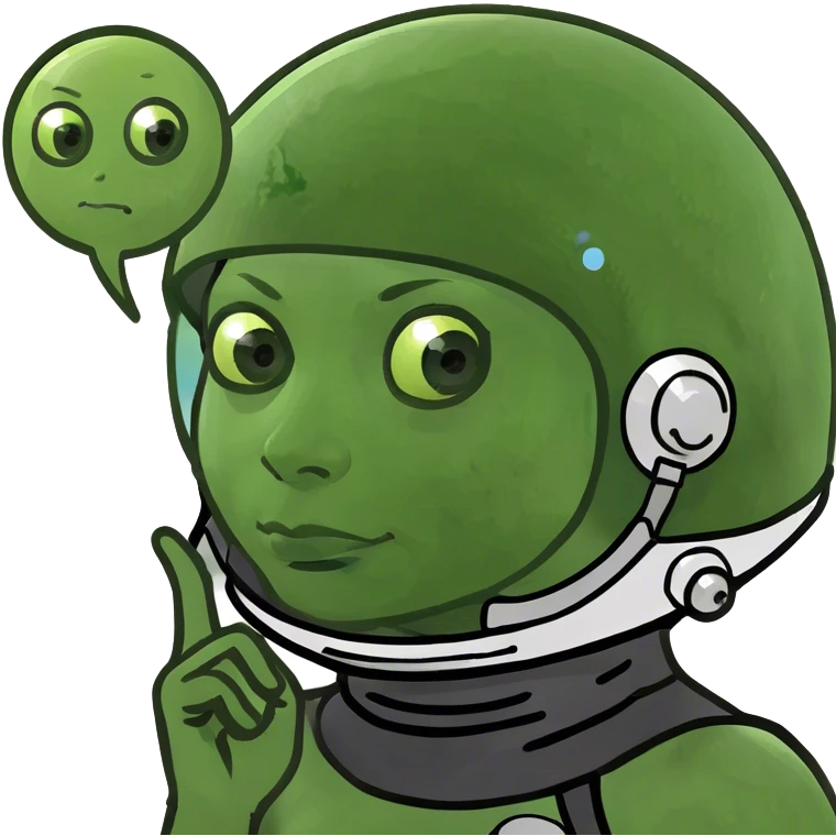woman, thinking bubble, alien in thinking bubble emoji