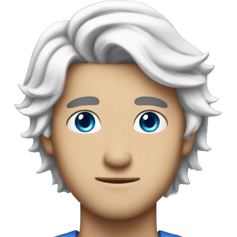 he has blue eyes and white hair he is so handsome emoji