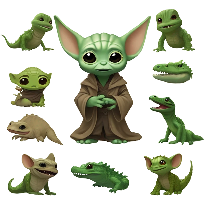 Baby Yoda groot alligator ￼Loki  emoji