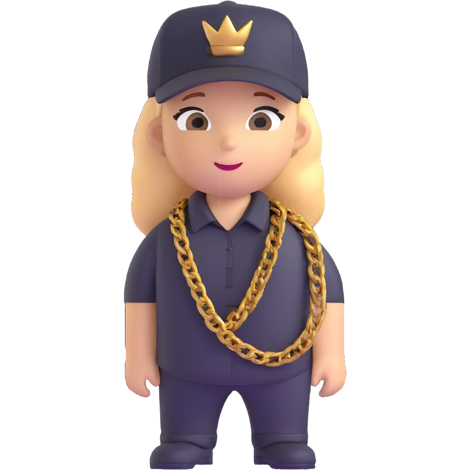 Brazilian rapper Chefin with cap and gold chain emoji
