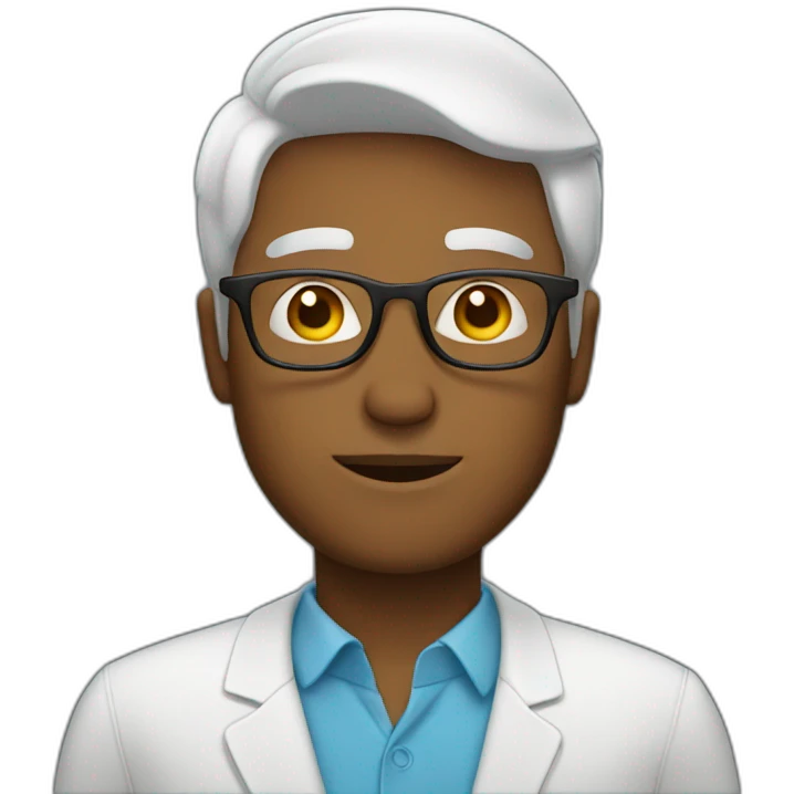 A man with short white hair wearing glasses  emoji