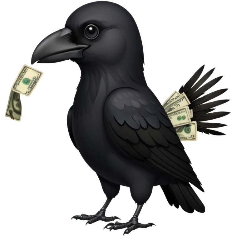 crow with cash  emoji