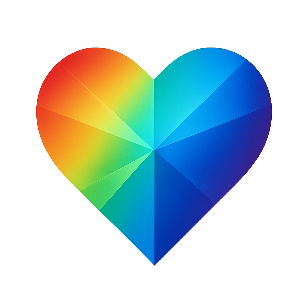 heart with a prism effect emoji