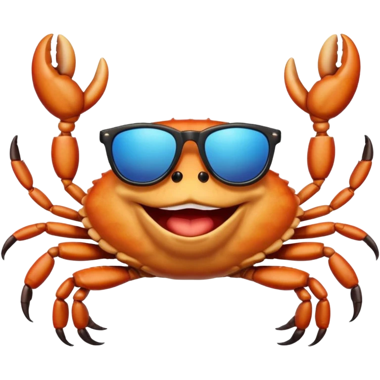 Alaska crab are moving wearing a sunglass and say hi emoji