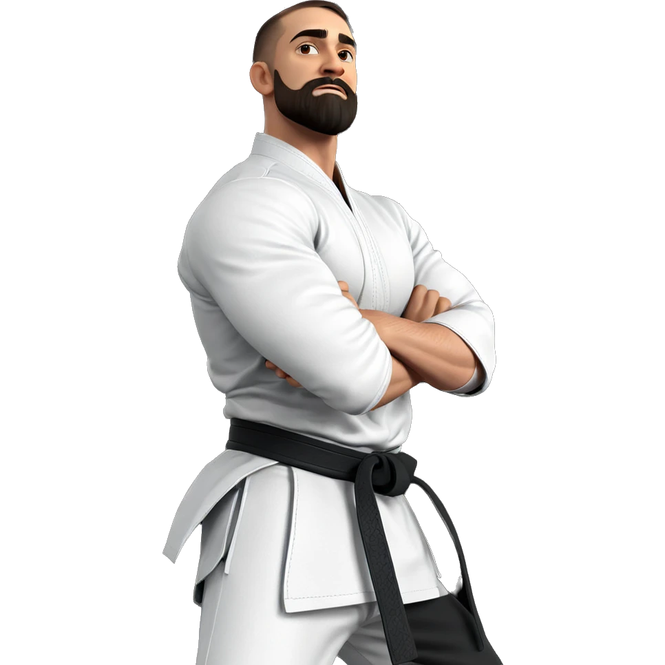 muscular martial artist portrait emoji
