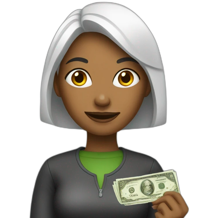 Woman with money emoji