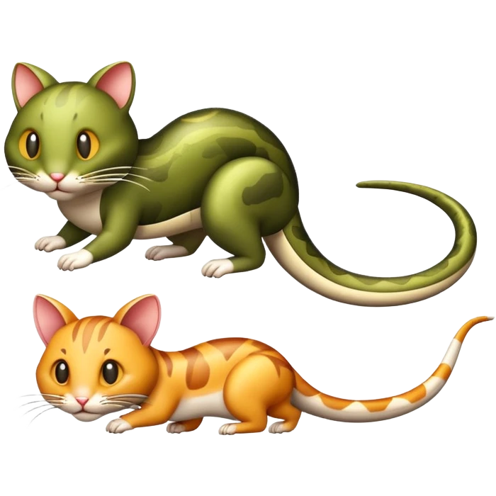 Snake drags cat rat emoji