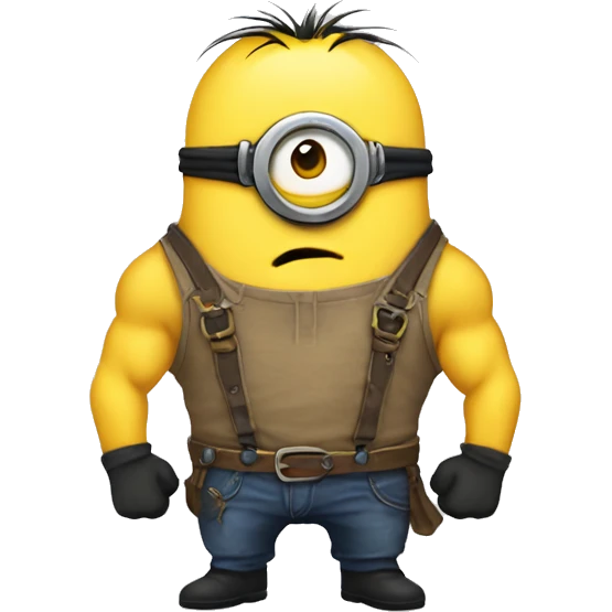 buff minion with a never goon shirt  emoji