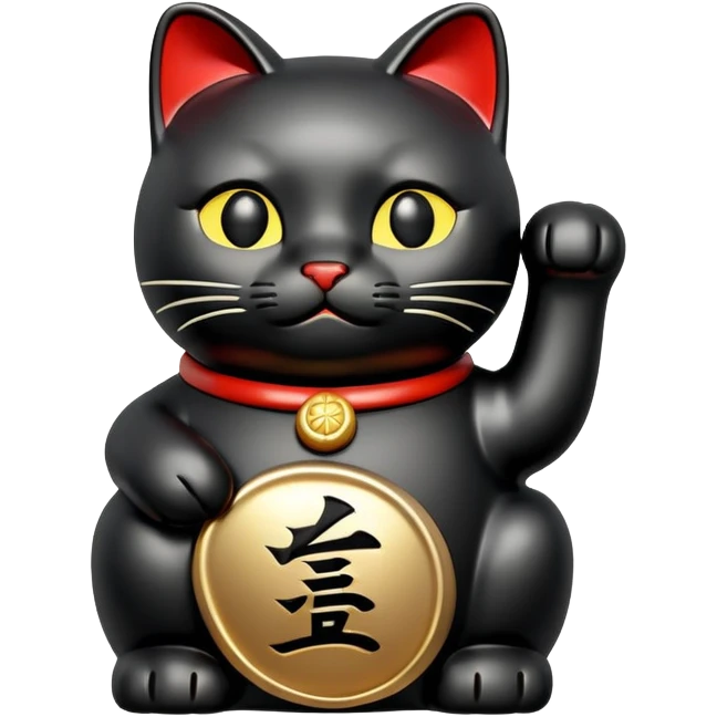 black japanese lucky cat emoji