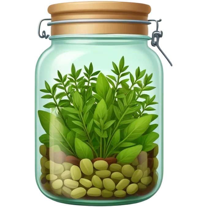 jar of green dried mixed herbs emoji