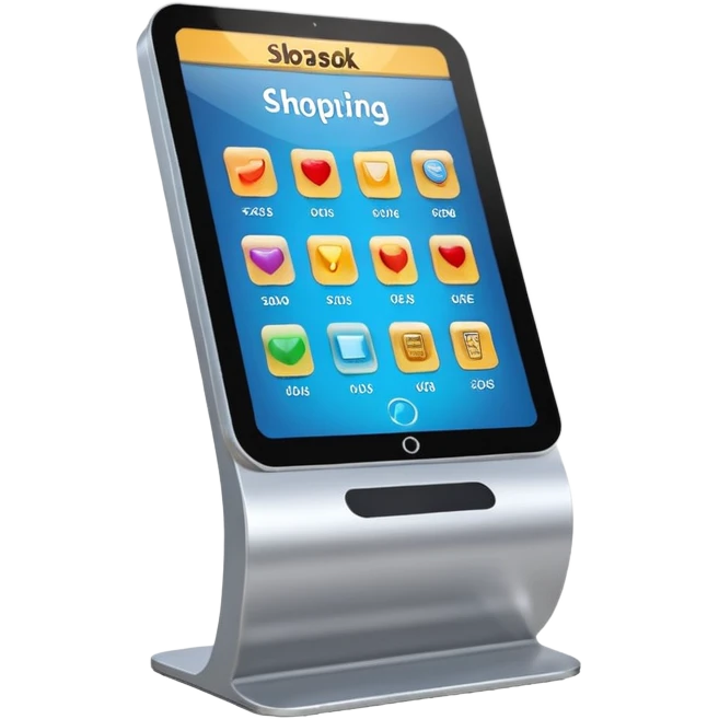 digital kiosk for shopping emoji