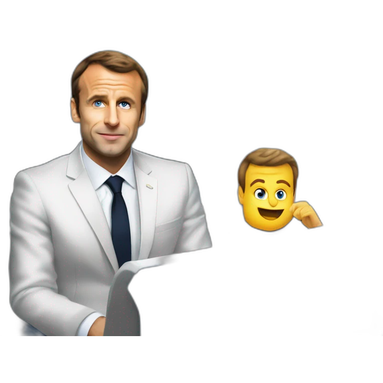 Emanuel macron dans un train emoji