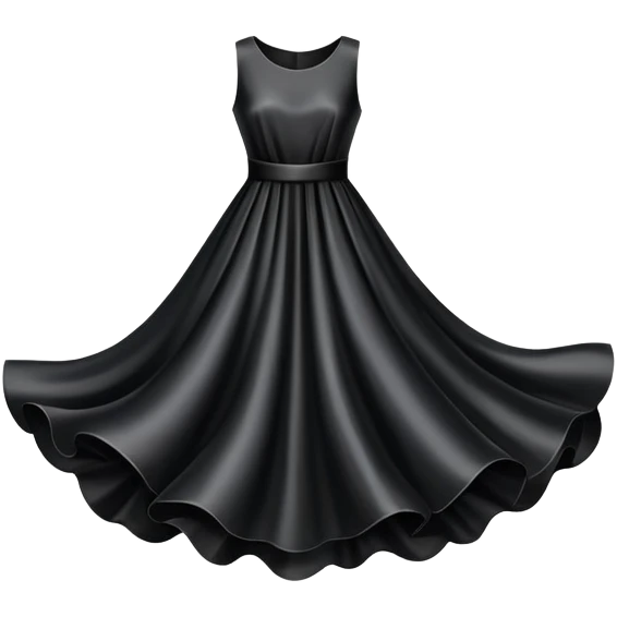 black silk dress, isolated, floating in the air emoji