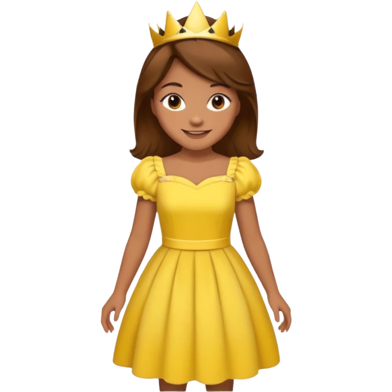 Princess daisy yelllow dress standing with brown hair emoji