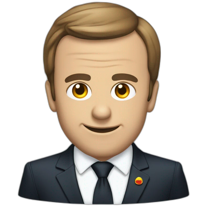 Macron qui appuie sur le bouton Nucléaire emoji