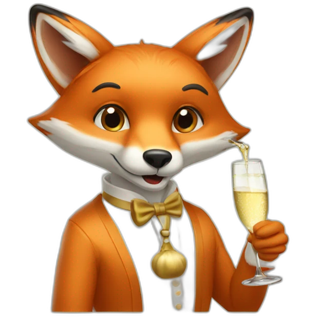 fox offering champagne emoji