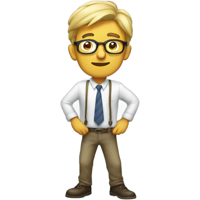 Nerd pushing up glassas emoji