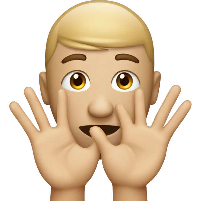 an emoji with the face saying "STOP IT" and hands at the side of the head emoji
