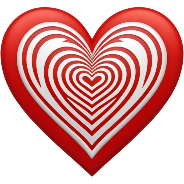 white and red pattern heart emoji