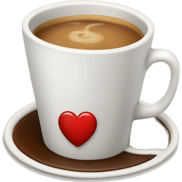 Cup of coffee with red heart  emoji