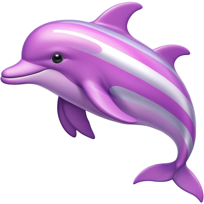 Pink and purple striped Dolphin with silver stars on it emoji