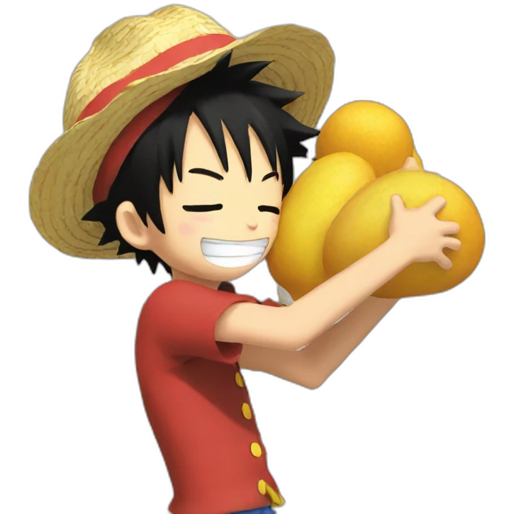 Luffy hug food emoji