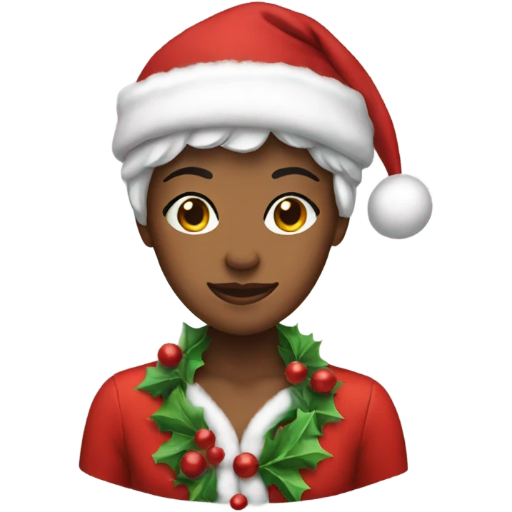 a woman in a christmas suit emoji