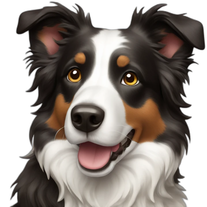 brindle border collie dog emoji